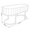 Banco Recamier Estofado Luana Base Gold Veludo Bege - Montanaris Decor - 5