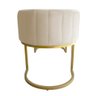 Banco Recamier Estofado Luana Base Gold Veludo Bege - Montanaris Decor - 4