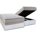 Ver imagem 1 de Cama Box Baú Queen: Colchão Molas Ensacadas Herval C1740 + Base Crc Linhão White (158x198)