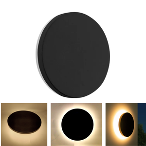 Arandela Eclipse 12W 3000K A prova de agua luz indireta LED: Preto