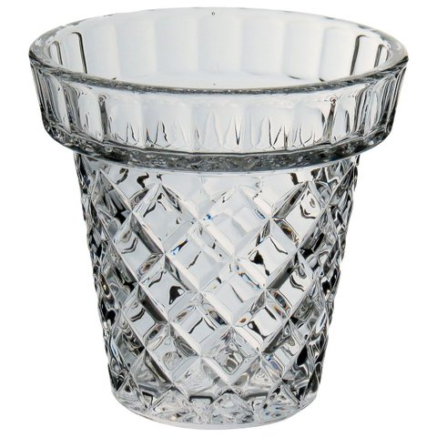 Vaso Decorativo de Vidro Transparente 16x16x16cm Enfeite Sala Mesa Estante