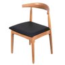 Cadeira Elbow Chair Carina Or Design 47 Cm (larg) Madeira Clara Assento em Poliuretano (pu) Preto - 1