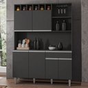 Ver imagem 2 de Kit Cozinha Compacta 130cm com 6 Portas 1 Gaveta Alice Cinza Escuro - Ajl Móveis