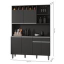 Ver imagem 4 de Kit Cozinha Compacta 130cm com 6 Portas 1 Gaveta Alice Cinza Escuro - Ajl Móveis