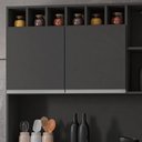 Ver imagem 3 de Kit Cozinha Compacta 130cm com 6 Portas 1 Gaveta Alice Cinza Escuro - Ajl Móveis