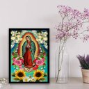 Ver imagem 2 de Quadro Mexicano Nossa Senhora De Guadalupe 33x24cm:Madeira preta