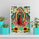Ver imagem 1 de Quadro Mexicano Nossa Senhora De Guadalupe 33x24cm:Madeira preta