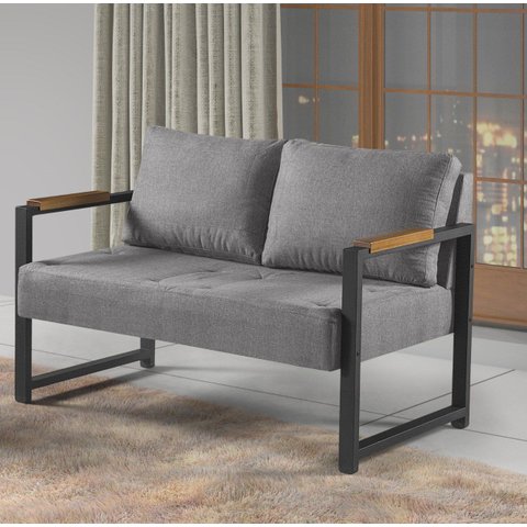 Poltrona Decorativa Ipanema 2 Lugares Linho Chumbo