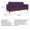 Sofá 2 Lugares Dubai Suede - Doce Sonho Móveis Sofá 2 Lugares Sofás Roxo - 4