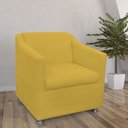 Ver imagem 5 de Kit 02 Poltronas Decorativa Tilla Pés Cromados Suede Bege - DS Estofados Amarelo