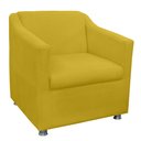 Ver imagem 2 de Kit 02 Poltronas Decorativa Tilla Pés Cromados Suede Bege - DS Estofados Amarelo