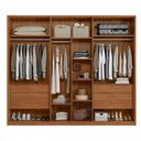 Ver imagem 3 de Guarda Roupa Casal Atrice Ripado 6 Portas Nogueira Touch - Demartêz
