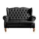 Ver imagem 2 de Conjunto Imperador Sofá Chesterfield Decoração Sala Recepção Estilo Vintage - Couríssimo Preto