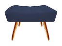 Ver imagem 5 de Kit Namoradeira + 2 Poltronas Decorativa Isis + 1 Puff Retangular Suede Azul Marinho Pés Madeira Ms