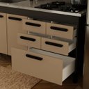 Ver imagem 3 de Gabinete de Cozinha 5 Gavetas 3 Portas 194cm Grande 100% MDF:Grafite/Off White