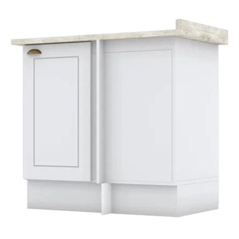 Balcao Canto Reto com Tampo 84 Cm Americana Branco Calcare Henn