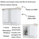 Ver imagem 5 de Balcao Canto Reto com Tampo 84 Cm Americana Branco Calcare Henn