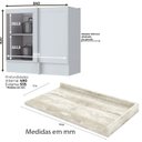 Ver imagem 3 de Balcao Canto Reto com Tampo 84 Cm Americana Branco Calcare Henn