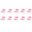 Ver imagem 2 de Kit 10 Cadeira Iso Infantil Creche, Escola Base Branco Rosa
