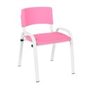 Ver imagem 3 de Kit 10 Cadeira Iso Infantil Creche, Escola Base Branco Rosa