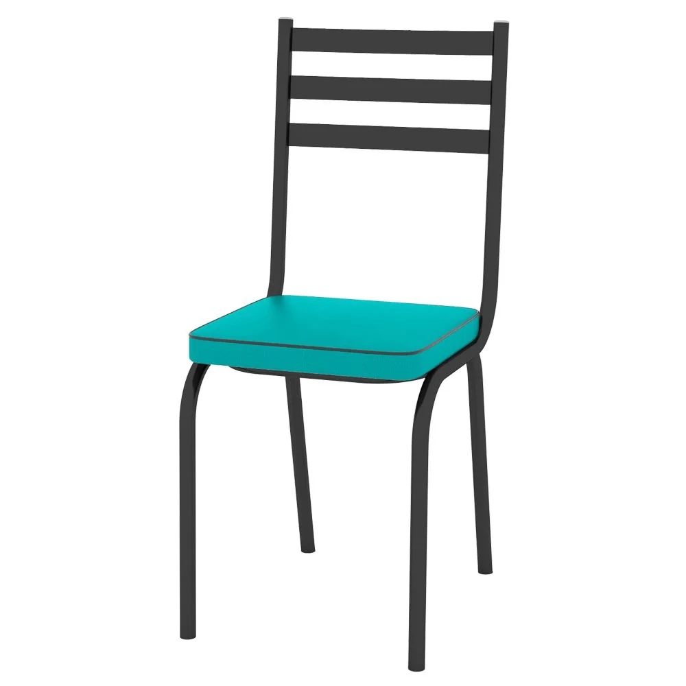 Ver imagem 4 de Conjunto Mesa Malva Sala de Jantar com 6 Cadeiras 118 Assento Azul Turquesa - OG Móveis