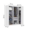 Ver imagem 3 de Quarto Modulado de Canto Madrid com 5 Portas e 2 Gavetas Maxel