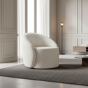 Ver imagem 1 de Poltrona de Leitura Quarto Penteadeira Decorativa Orgânica Lua para Sala Bouclê Off White