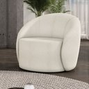 Ver imagem 1 de Poltrona Decorativa Orgânica Lua para Sala Bouclê Off White D03 - D'rossi