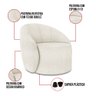 Poltrona Decorativa Orgânica Lua Bouclê Off White D03 - D'rossi - 2