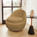 Ver imagem 2 de Poltrona Orgânica Kaira Base Giratória Bouclê Camel - Casaepoltrona