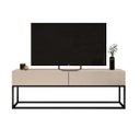 Ver imagem 2 de Rack Eros Estilo Industrial 140cm Sala Estar Off White/Preto