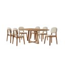 Ver imagem 1 de Conjunto Sala de Jantar Mesa Florença 160x90cm Tampo Retângular Laminado Mel com 6 Cadeiras Évora -