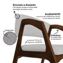 Ver imagem 3 de Cadeira de Jantar Estofada Gabriela em Madeira e Mdf Mel Linho Cinza Prata