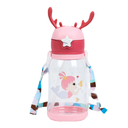 Ver imagem 1 de Garrafinha de Água Infantil 600ml com Canudo de Silicone:rosa - Coelhino