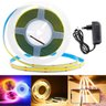 Fita De Led Cob Flexível Adesiva Com Iluminação Luz Linear De 5M 12V IP20 320 Leds/M De 8MM Com Font - 1