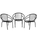 Ver imagem 1 de Conjunto 3 Cadeiras Eclipse de Área, Fibra Sintética, Decor, Artesanal - Preta - PANERO 06