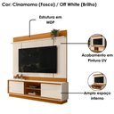 Ver imagem 4 de Painel Home Theater Siena para Tv 75 Pol 2 Portas 184 Cm Cinamomo Off White Madetec