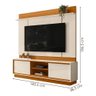 Painel Home Theater Siena para Tv 75 Pol 2 Portas 184 Cm Cinamomo Off White Madetec - 3