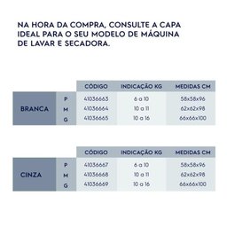 Capa Lavadora Electrolux Grande 41036669 Cinza - 2