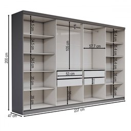 Guarda-roupa Casal Odisseia 8 Portas 4 Gavetas com Espelho - Panorama Móveis - 3