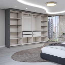 Guarda-roupa Casal Odisseia 8 Portas 4 Gavetas com Espelho - Panorama Móveis - 5