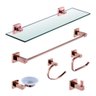 Kit Acessórios para Banheiro Prizi Aço Inox 6 Peças Rose - 1