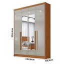 Ver imagem 2 de Guarda Roupa Casal Sevilha 4 Portas 3 Gavetas com Espelho Cinamomo Fendi Fosco - Novo Horizonte