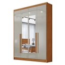 Ver imagem 1 de Guarda Roupa Casal Sevilha 4 Portas 3 Gavetas com Espelho Cinamomo Fendi Fosco - Novo Horizonte
