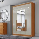 Ver imagem 4 de Guarda Roupa Casal Sevilha 4 Portas 3 Gavetas com Espelho Cinamomo Fendi Fosco - Novo Horizonte