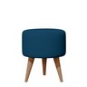 Banqueta Redonda Suede Azul Marinho Puff Estofado Pé Palito Resistente Puf Decorativo - 1