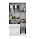 Ver imagem 2 de Quarto de Bebê Guarda-Roupa 1 Porta com Janela e Berço 100% MDF Mimo Espresso Móveis Branco Brilho