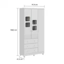 Ver imagem 3 de Quarto de Bebê Guarda-Roupa 1 Porta com Janela e Berço 100% MDF Mimo Espresso Móveis Branco Brilho