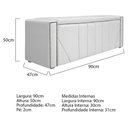 Ver imagem 5 de Calçadeira Baú Solteiro 90 Cm Para Cama Box Corano Branco