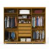 Guarda Roupa com Espelho 6 Portas Absolut Naturale Off White Ripado - Gelius - 3